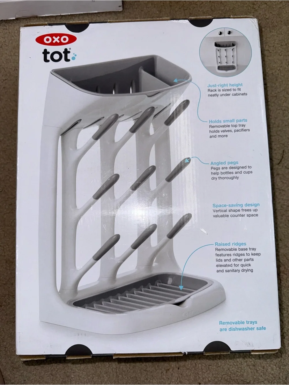 OXO Tot Space Saving Drying Rack Brand New